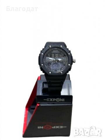 Водоустойчив спортен дигитален часовник EXPONI "Двоен екран,подсветка,аларма, хронометър и др. , ", снимка 6 - Водоустойчиви - 52410766
