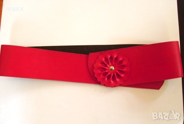 Колан с цвете широк, червен, винен, тъмно син 09 , снимка 4 - Колани - 28788323