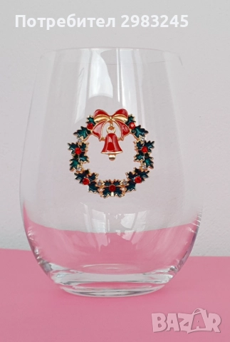 Декорирана стъклена коледна чаша, снимка 3 - Декорация за дома - 52483612