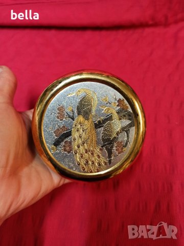 Порцеланова кутия за дребни бижута. Японската древна техника Чокин - с красиви Райски птици., снимка 2 - Други ценни предмети - 43700090