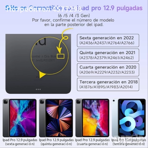 Калъф-клавиатура HOU MF-12 за iPad Pro 12.9 инча, магнитна плаваща магическа клавиатура за iPad Pro, снимка 7 - Таблети - 52741636