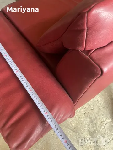 Кожен червен диван, снимка 4 - Дивани и мека мебел - 50004656