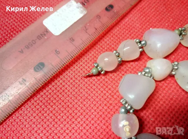 РЕТРО АРТ ГЕРДАН от НАТУРАЛНИ КАМЪЧЕТА МЛЕЧЕН КВАРЦ с НУЖДА от ЗАКОПЧАЛКА 47332, снимка 8 - Колиета, медальони, синджири - 47285612