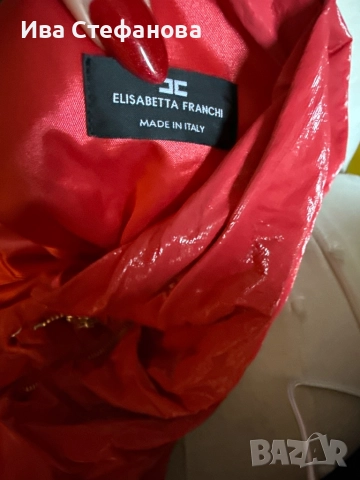 Нова парти кактейлна елегантна официална с пандела малинова рокля Elisabetta Franchi , снимка 5 - Рокли - 52749356