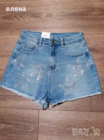 Дамски къси панталонки - звездички, снимка 2 - Къси панталони и бермуди - 50667807