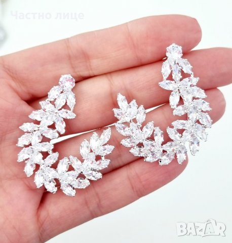 Обеци със сребърна игла , снимка 1