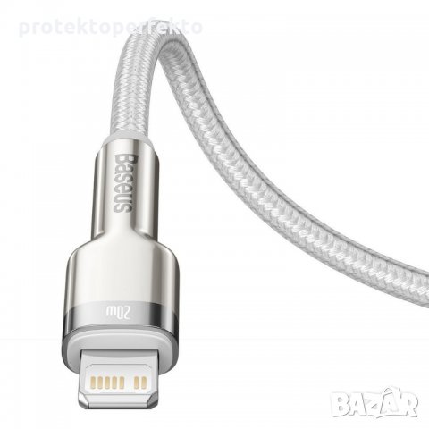 Кабел BASEUS Type-C lightning port, 5A, 20W, 2m, Fast charge – бял, снимка 5 - USB кабели - 32942222