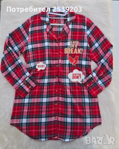 Дамска карирана риза-туника размер 38-40, снимка 5 - Ризи - 52637370