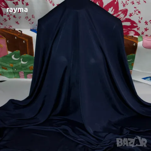 Плат италианско вискозно жарсе мастилено синьо