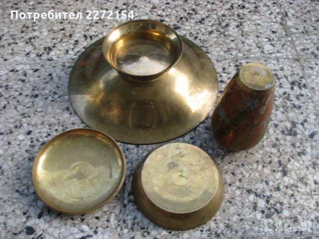 Бронз фруктиера кутия и ваза, снимка 6 - Антикварни и старинни предмети - 28314659