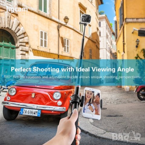 Монопод клас 5 за екшън камери GoPro и смартфони, 98см, Алуминий, снимка 6 - Чанти, стативи, аксесоари - 17839489