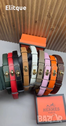 Кожен колан Hermes Kelly от естествена кожа в кутия 