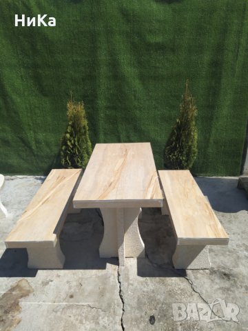 Градинска маса с пейки - градински комплект, сет ” КАПУЧИНО ”, снимка 1 - Градински мебели, декорация  - 32571461