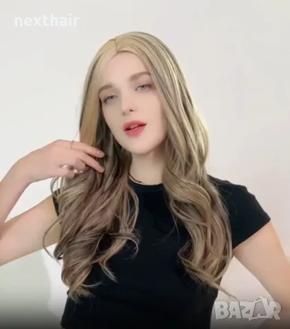 Омбре перука на кичури в съчетавание на русо и кафяво, снимка 5 - Аксесоари за коса - 45447379