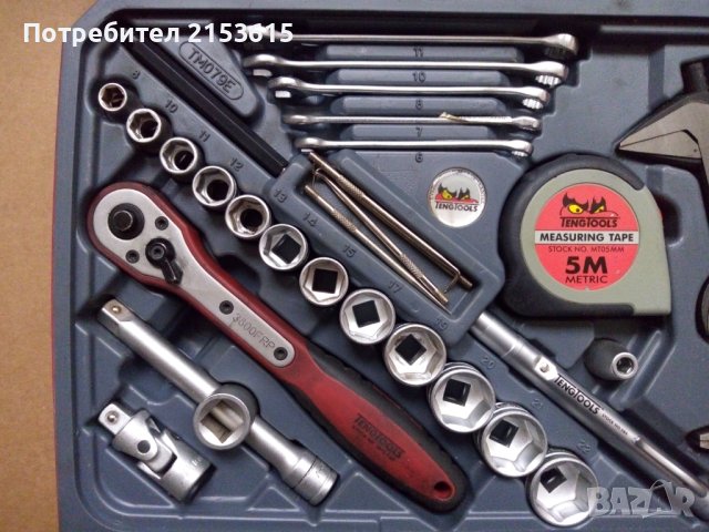 TENG TOOLS куфар качествена гидория 3/8 79части вложки отвертки клещи, снимка 5 - Куфари с инструменти - 43732007