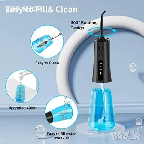 Нов Водоустойчив безжичен иригатор за устна кухина/Премахване зъбна плака/USB акумулатор, снимка 7 - Тримери - 49732384