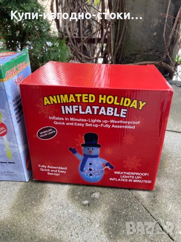 Надуваем светещ Дядо Коледа - 1.80 височина, снимка 3 - Декорация за дома - 43214443