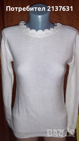 ДАМСКА Бяла БЛУЗА - Размер М , снимка 2 - Блузи с дълъг ръкав и пуловери - 38275224