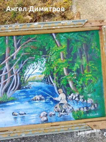 Стара маслена картина подписана , снимка 2 - Антикварни и старинни предмети - 47752972