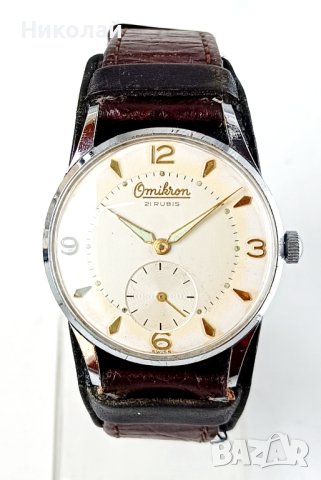 Omicron montre ancre 21 rubis - швейцарски часовник, снимка 1 - Мъжки - 43245376