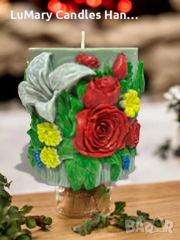 Свещ “ Цветна хармония”, снимка 4 - Декорация за дома - 53225355