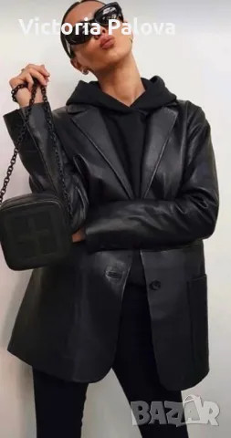 Яке- палто агнешка кожа голям размер, снимка 8 - Якета - 47673411