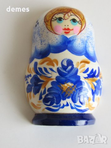 Автентичен дървен магнит-матрьошка от  Русия-серия-4