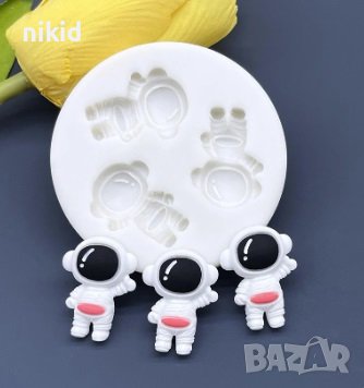 3 космонавт астронавт силиконов молд форма фондан шоколад украса декор