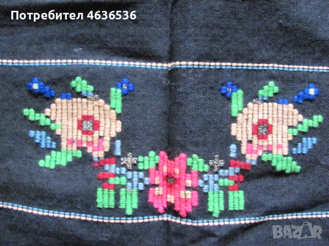 19 век престилка за носия, ръчна бродерия , 72х45см., снимка 3 - Антикварни и старинни предмети - 53254475