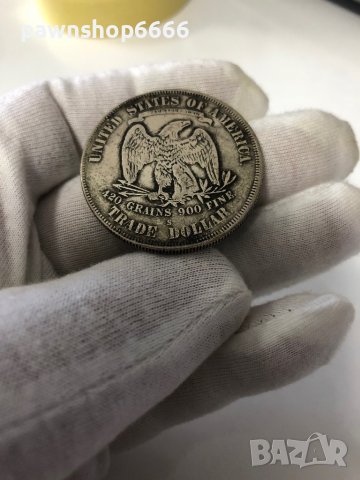 Монета САЩ 1 долар, 1876 Търговски долар Отметка на монетния двор "S" - Сан Франциско, снимка 2 - Нумизматика и бонистика - 38403199