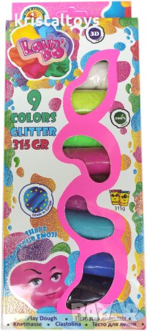 Пластелин Play dough 9 цвята с брокат 174000, снимка 1