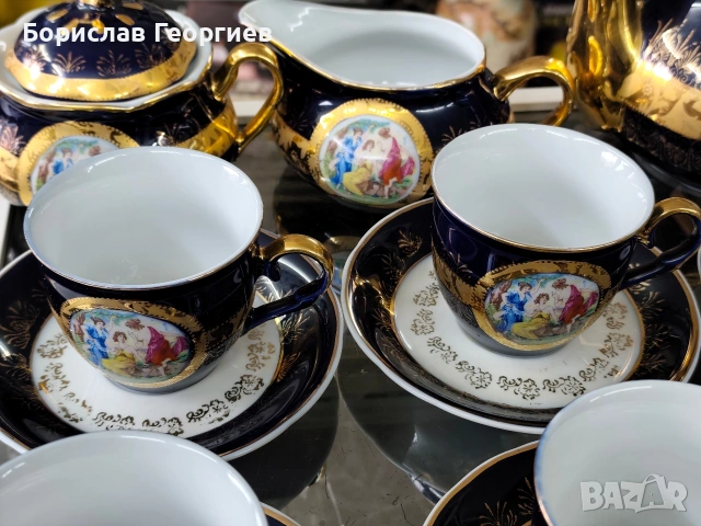 Порцеланов сервиз за кафе Thun karlovarsky original kobalt, снимка 5 - Сервизи - 53258983