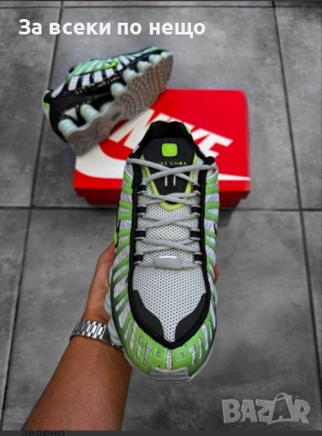 Nike Shox TL Мъжки Маратонки С Кутия👟Мъжки Спортни Обувки Сиво, черно и неоново зелено Код S62, снимка 2 - Маратонки - 52408696