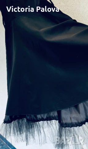 Скъпа черна рокля с тюл RINASCIMENTO Италия, снимка 3 - Рокли - 50506441