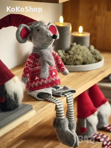 Коледна мишка-67 см./Коледна декорация/Коледна украса