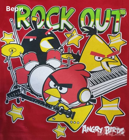 Нова детска тениска с трансферен печат Angry Birds, снимка 5 - Детски тениски и потници - 28452377
