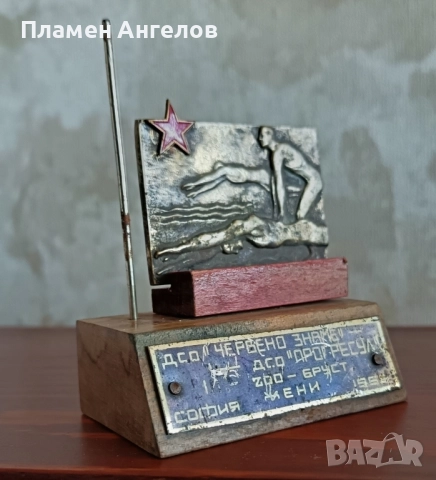 стар плакет плуване жени - бруст 1956 г. , снимка 3 - Антикварни и старинни предмети - 51639915