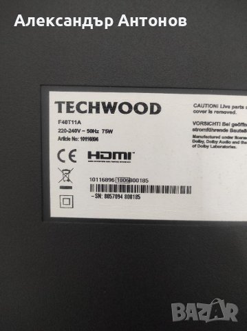 Телевизор Techwood F40T11A на части, снимка 4 - Части и Платки - 38437223