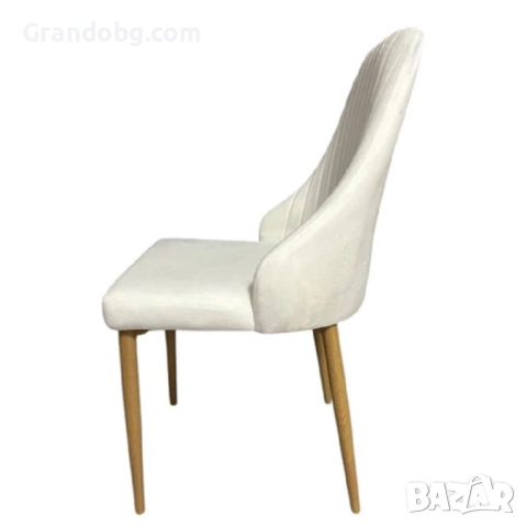 Елегантен стол Елина - млечнобял - до 150кг., снимка 3 - Столове - 52253141