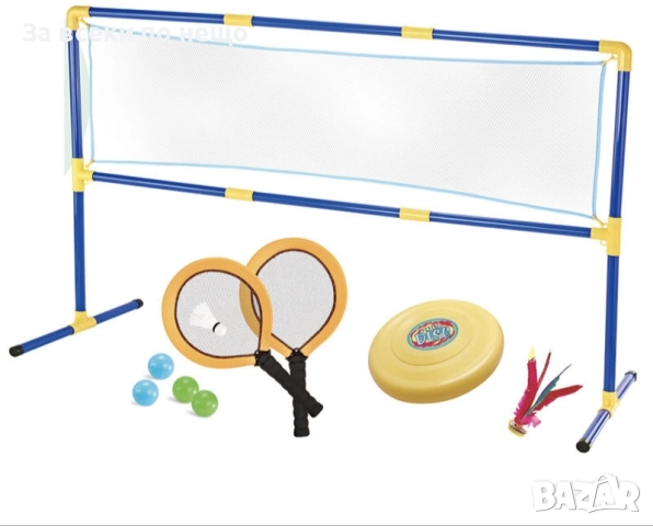 4 в 1 Детски спортен комплект с мрежа – бадминтон, тенис, фризби и Catch Ball, снимка 4 - Други - 51491270