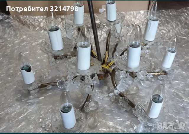 Кристален полилей , снимка 2 - Лампи за таван - 48218093