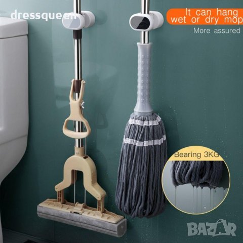 3682 Самозалепваща закачалка за метли и мопове, снимка 6 - Други стоки за дома - 37665705
