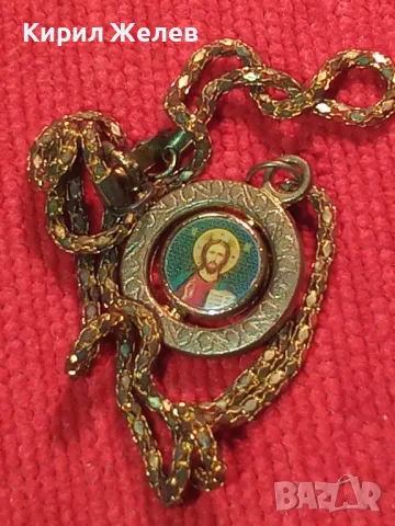 СТАРА ЗЛАТИСТА ДВУСТРАННА ПРАВОСЛАВНА ИКОНКА със ЗЛАТИСТО СИНДЖИРЧЕ 39834, снимка 9 - Антикварни и старинни предмети - 47023017
