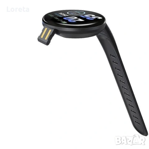 Интелигентен смарт часовник с измерване на пулс и кръвно. Цвят - черен., снимка 4 - Смарт часовници - 53412922