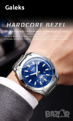 Мъжки класически кварцов часовник Classic LiveScore* с модерна бизнес визия, снимка 6 - Мъжки - 53561588