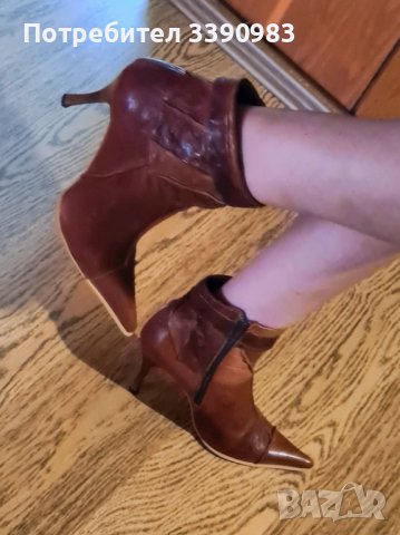 Дамски елегантни боти от естествена кожа в натурален цвят, снимка 6 - Дамски боти - 44026749