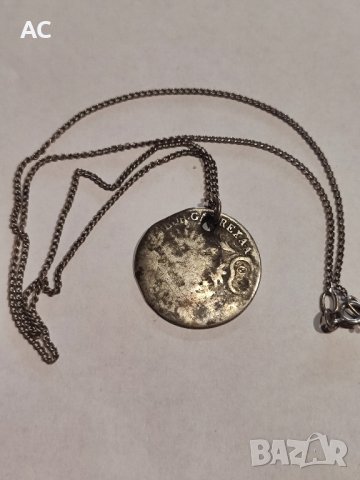 сребърен синджир с монета, снимка 2 - Нумизматика и бонистика - 43871380