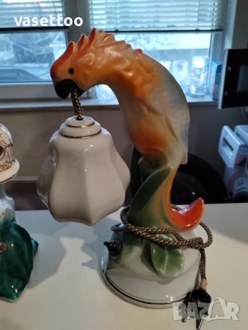 Нощни лампи с порцеланов абажур, снимка 4 - Настолни лампи - 43553681