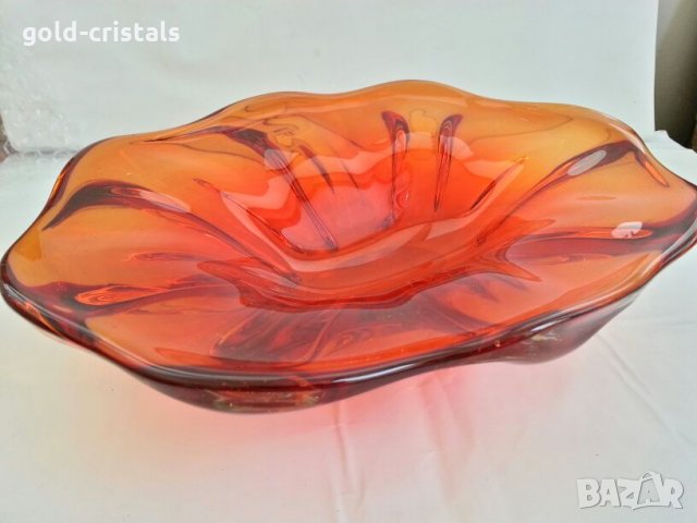  кристална  купа фруктиера цветно стъкло , снимка 2 - Антикварни и старинни предмети - 26820620