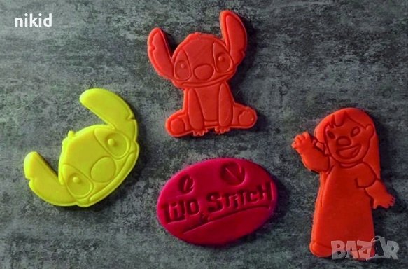Лило и Стич lilo stitch Нала Пластмасов резец форма за тесто бисквитки фондан торта, снимка 2 - Форми - 36865945